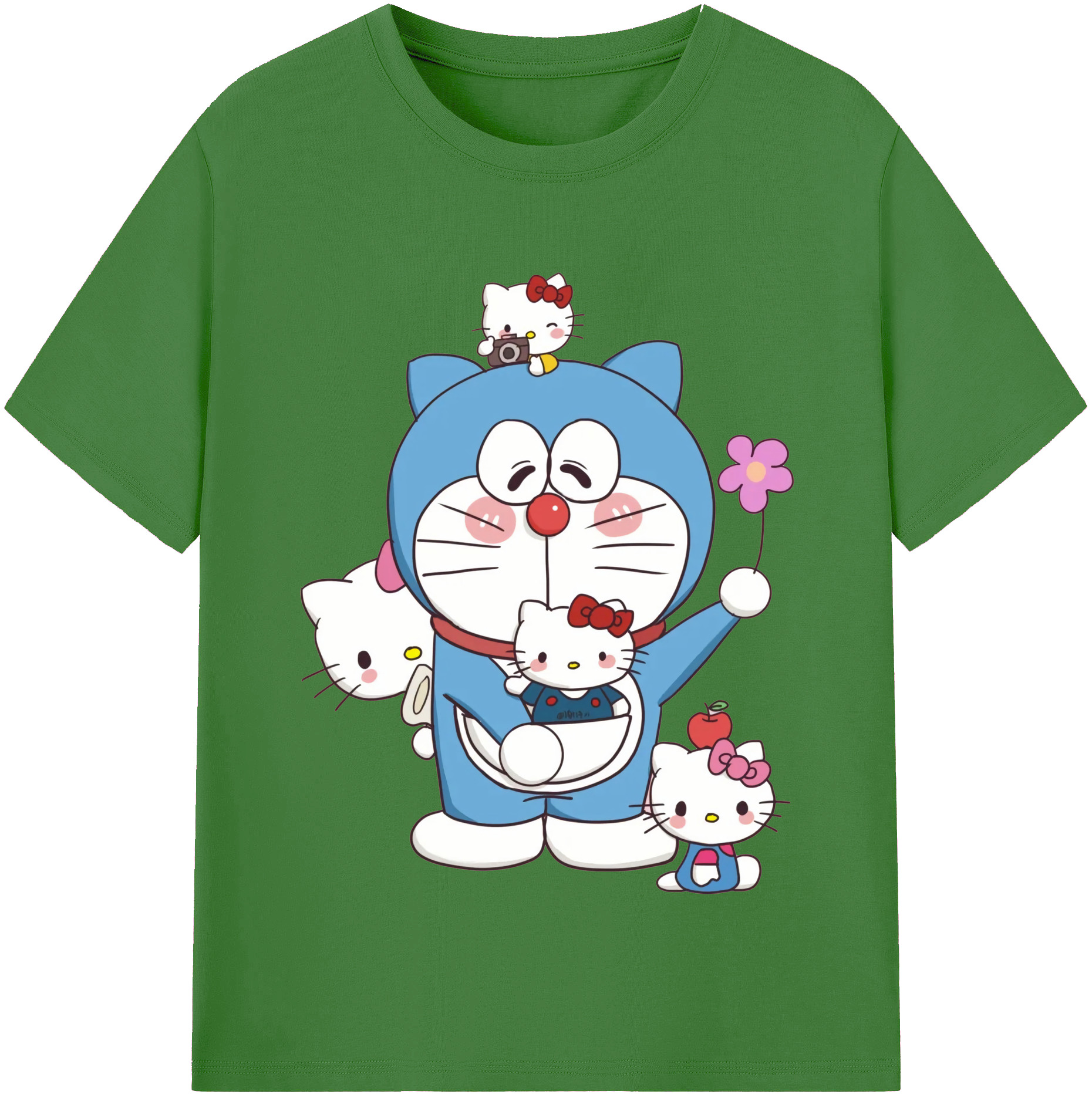 （画像用） ドラえもん Doraemon レディースカジュアルプリントTシャツ（綿100％）